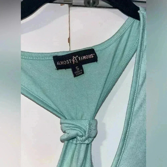 Teal Aztec Razor Back Tank-top Size S B48 - Picture 4 of 5